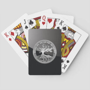 [100] Celtische boom of Life [Zilver] Speelkaarten