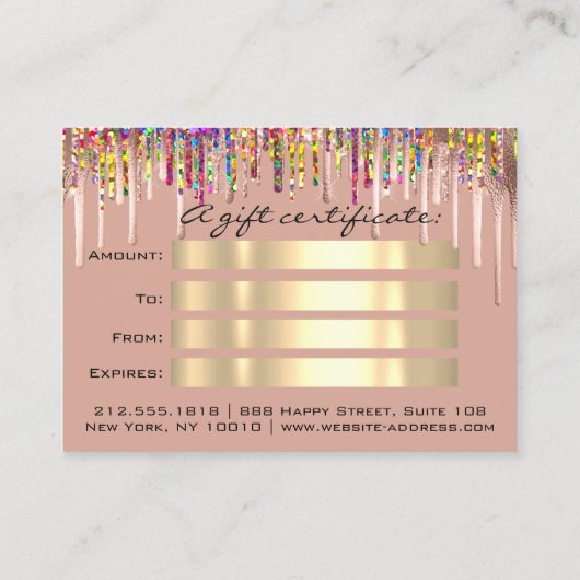 100 Certificat Cadeau Coiffeur Holographe Unicorn (Dos)