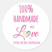 100% Citaat Ambacht Artikelen Handgemaakt Ronde Sticker (Voorkant)