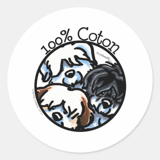 100% Coton de Tulear Ronde Sticker (Voorkant)