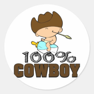 100% Cowboy Ronde Sticker