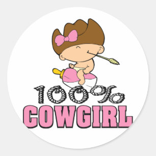 100% Cowgirl Ronde Sticker