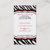 100 Crimson Red Zebra Bakery Chef Visitekaartje (Achterkant)