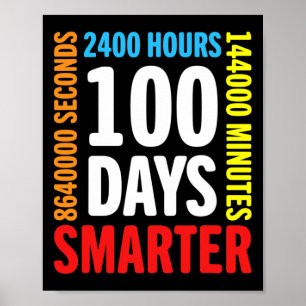 100 dagen 2400 uren 144000 minuten gelukkig 100e d poster