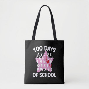 100 dagen alfabet voor school 100ste dag leraar  draagtas