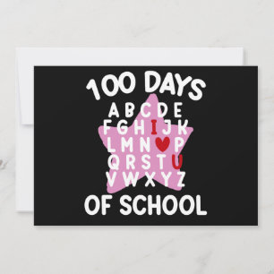 100 dagen alfabet voor school 100ste dag leraar  kaart