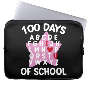 100 dagen alfabet voor school 100ste dag leraar laptop sleeve