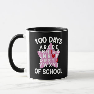100 dagen alfabet voor school 100ste dag leraar mok