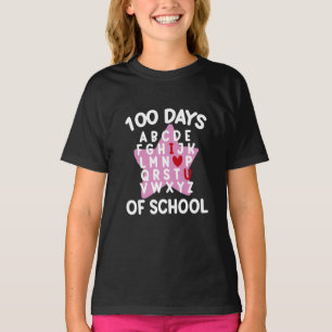 100 dagen alfabet voor school 100ste dag leraar t-shirt