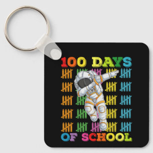 100 dagen astronaut leraar op school sleutelhanger
