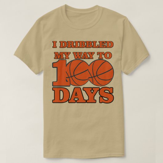 100 dagen Basketball 100e schooldag T-shirt (Design voorkant)