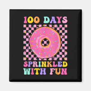 100 dagen besprenkeld met leuke donut 100e dag van magneet