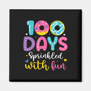 100 dagen besprenkeld met leuke donut 100e dag van magneet