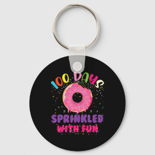 100 dagen besprenkeld met leuke donuts Happy 100th Sleutelhanger