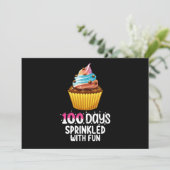 100 dagen bestrooid met leuke cupcake schoolleraar kaart (Staand voorkant)