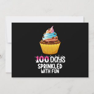 100 dagen bestrooid met leuke cupcake schoolleraar kaart