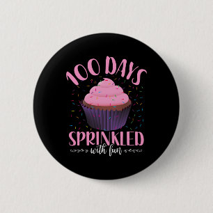 100 dagen bestrooid met plezier 100 dagen schoolbe ronde button 5,7 cm