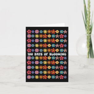 100 Dagen Bloeiende Groovy Bloemen Leraar Studen Kaart