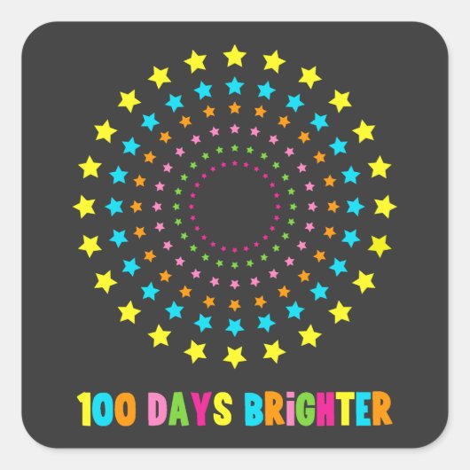 100 dagen Brichter 100e schooldag Vierkante Sticker (Voorkant)