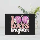 100 dagen Brighter Disco Ball 100th dag van de sch Kaart (Staand voorkant)