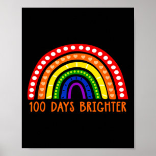 100 dagen Brighter Fun Teacher 100ste dag van de s Poster