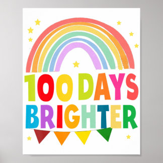 100 dagen Brighter Happy 100 dagen schoolleraar Poster