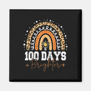 100 dagen Brighter Happy 100th Day of School Rainb Magneet