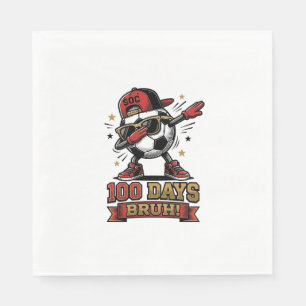 100 Dagen Bruh Voetbal Dabbing Shirt Ontwerp_1 Servet