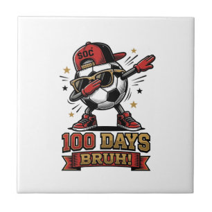 100 Dagen Bruh Voetbal Dabbing Shirt Ontwerp_1 Tegeltje