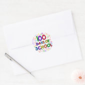 100 dagen Confetti op school Ronde Sticker (Envelop)