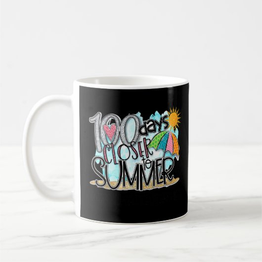 100 dagen dichter bij de zomerleraar buiten dienst koffiemok (Links)