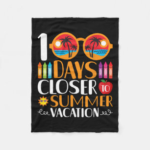 100 dagen dichter bij de zomervakantie fleece deken