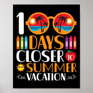 100 dagen dichter bij de zomervakantie poster