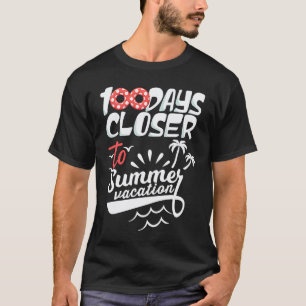 100 dagen dichter bij zomervakantie leraar 100 dag t-shirt