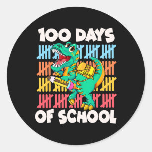 100 dagen Dinosaurus Trex Jongens Kinder 100ste da Ronde Sticker