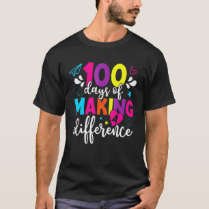 100 dagen een verschil maken school leraar kind t-shirt