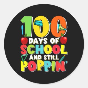 100 dagen en nog poppin Kinder kostuum 100e dag o Ronde Sticker