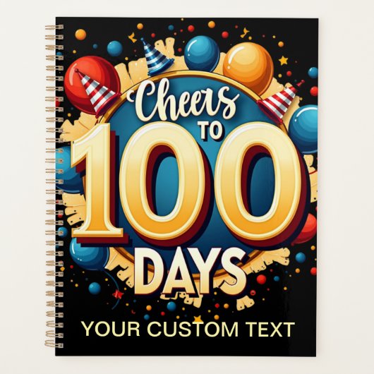 100 dagen: feestelijke 100ste schooldag planner (Voorkant)