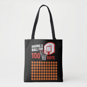 100 DAGEN FEESTEN Basketbalfan Draagtas
