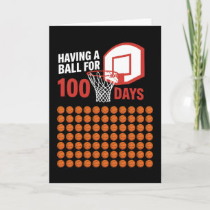 100 DAGEN FEESTEN Basketbalfan Kaart