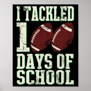 100 dagen Football op school Thema Gezegde Poster