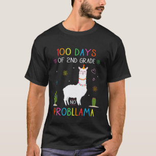 100 Dagen Graad 2 Geen Probllama Llama Tweede Lee T-shirt