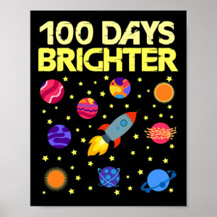 100 Dagen Helderder 100ste Schooldag Sterren Raket Poster