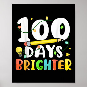 100 dagen helderder gelukkig 100ste dag van school poster