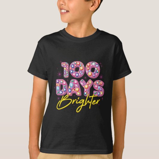 100 dagen helderder gelukkig 100ste dag van school t-shirt (Voorkant)