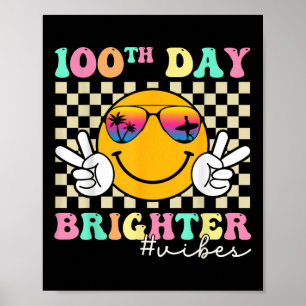 100 dagen helderder glimlach gezicht 100ste dag va poster