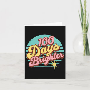100 dagen helderder retro leraar Kinder 100 dagen Kaart