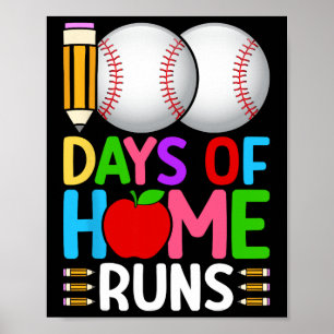 100 dagen homeruns Bysebyll 100ste dag van school Poster