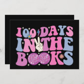 100 dagen in de boeken Disco Ball Groovy Retro Kaart (Voorkant / Achterkant)