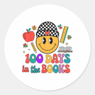 100 dagen in de boeken Glimlach 100ste schooldag Ronde Sticker